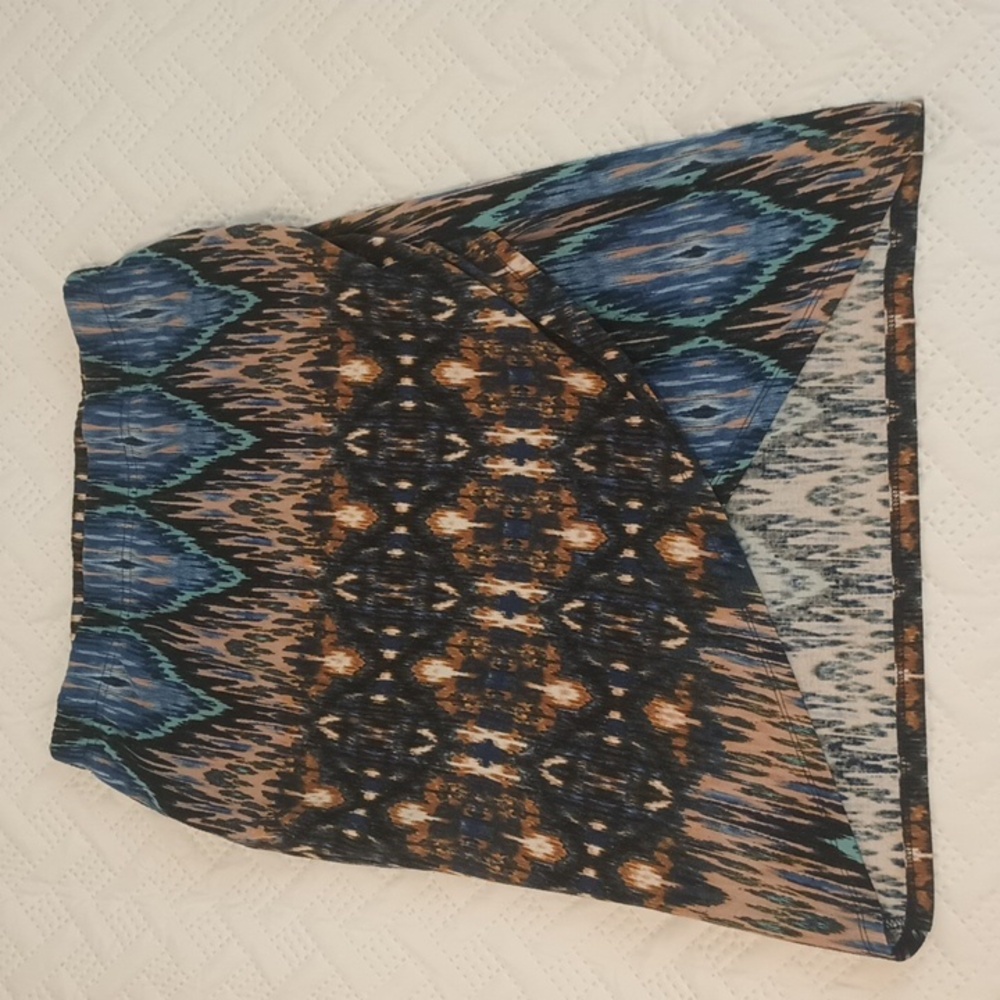 Wrangler Brown and Blue Patterned Tulip Skirt